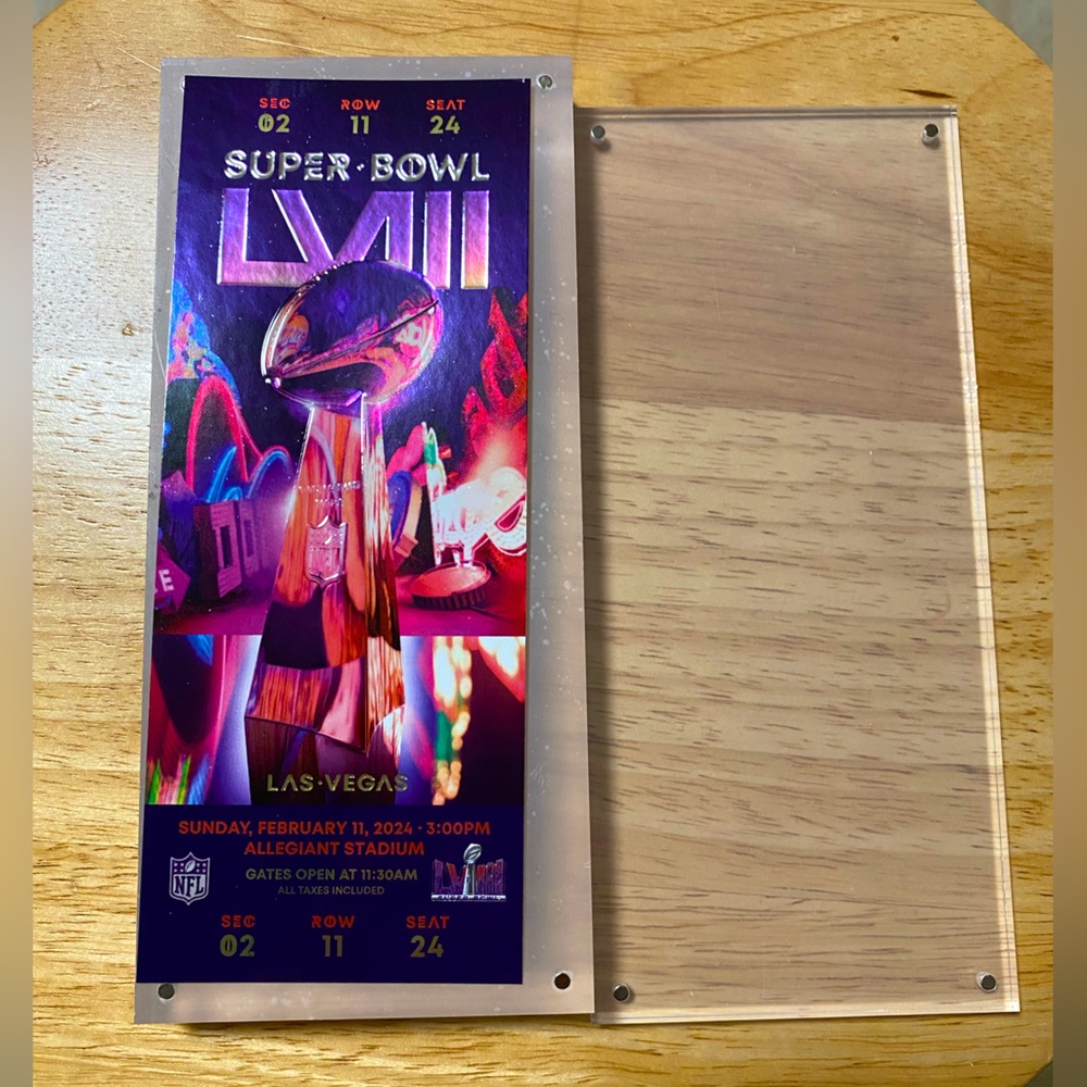 Super Bowl LVIII 3D BlockArt Commemorative Ticket